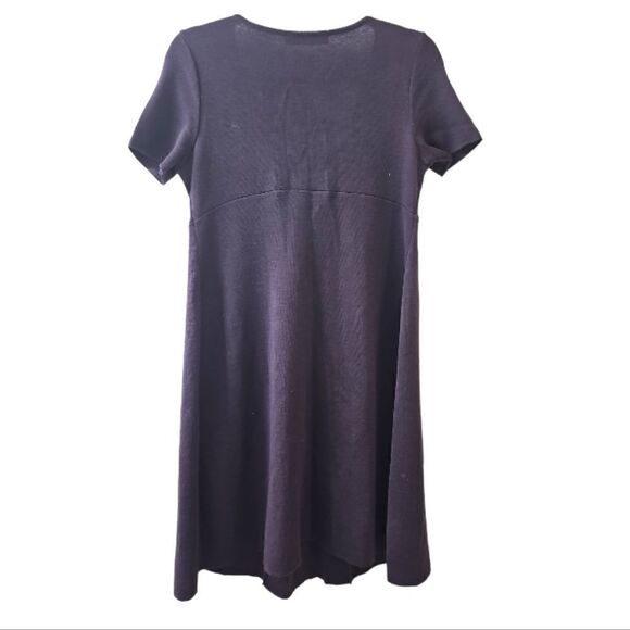 Love Moshino Wool Blend Purple A Line Dress with Bow Size 8 - Picture 3 of 7